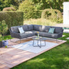 VIRASAT FURNITURE L-SHAPE OUTDOOR ROPE SOFA SET 6-SEATER WITH CENTER TABLE (GREY)
