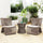 VIRASAT FURNITURE 3-Piece Outdoor Beige Rope Patio Set