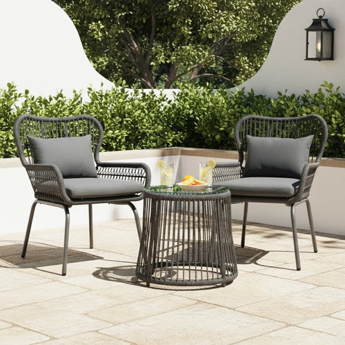 VIRASAT FURNITURE Outdoor Patio Garden 3 Piece All Weather Resistant Furniture Set