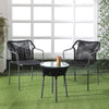 VIRASAT FURNITURE 3-Piece Outdoor Grey Rope Patio Set with Cushions & Center Table