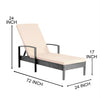 Virasat Outdoor Swimming Poolside Lounger Black-VIRASAT FURNITURE & FURNISHING