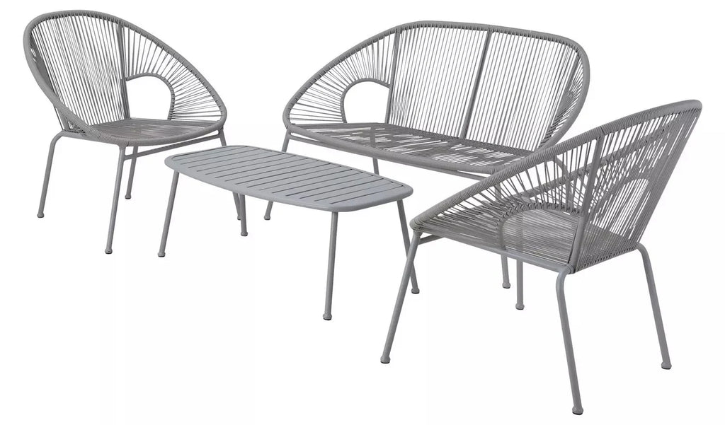 Virasat Outdoor Garden Balcony Sofa Set 2 Seater, 2 Single Seater and 1 Center Table Set (Gray)-VIRASAT FURNITURE & FURNISHING
