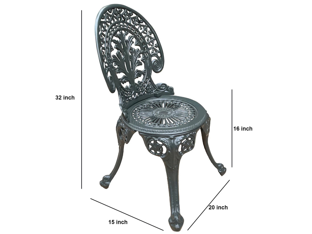 Virasat Cast Aluminium Garden Patio Seating 4 Chair and 1 Table Set (Black)-VIRASAT FURNITURE & FURNISHING