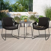 VIRASAT FURNITURE 3 Piece Garden Outdoor Black Rope Patio Set