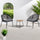 VIRASAT FURNITURE 3 Piece Garden Outdoor Rope Patio Set