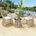 VIRASAT FURNITURE Outdoor Rope 3-Piece Patio Set (Beige & Off-White)