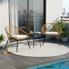 VIRASAT FURNITURE Outdoor Wicker 3-Piece Patio Set (Beige & White)