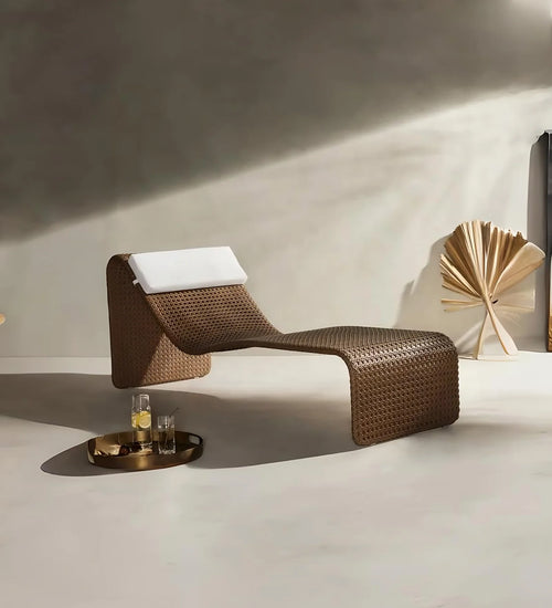 Virasat Outdoor Swimming Poolside Lounger Light Brown-VIRASAT FURNITURE & FURNISHING