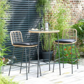 Virasat Outdoor Bar Sets 2 Chairs and 1 Table (Honey + Dark Grey)