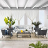 VIRASAT FURNITURE 6-PIECE OUTDOOR ROPE SOFA SET 6-SEATER (GREY & WHITE)