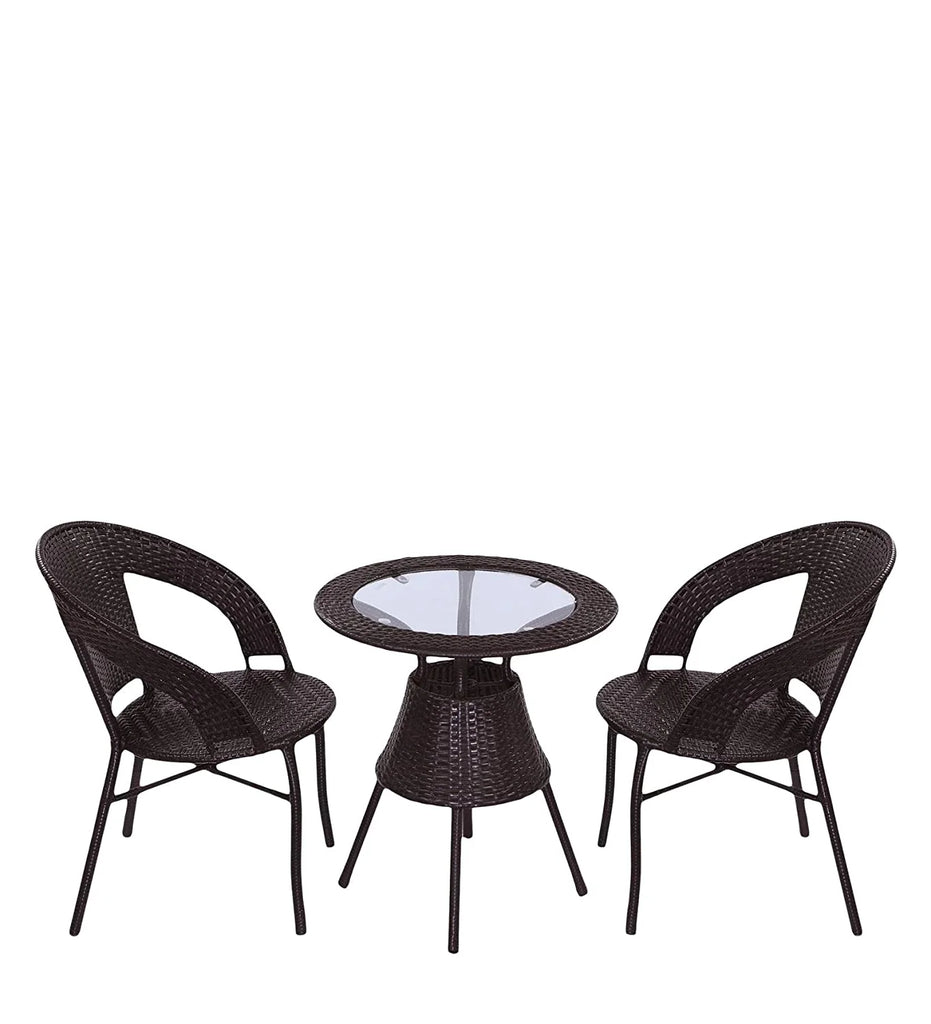 Virasat Outdoor Patio Seating Set 2 Chairs and 1 Table Set (Brown)-VIRASAT FURNITURE & FURNISHING