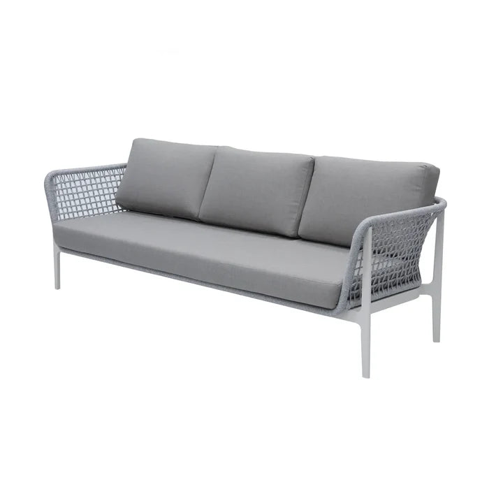 VIRASAT FURNITURE OUTDOOR ROPE SOFA SET 6-SEATER WITH CENTER TABLE (GREY) - BRAIDED GARDEN & BALCONY SET