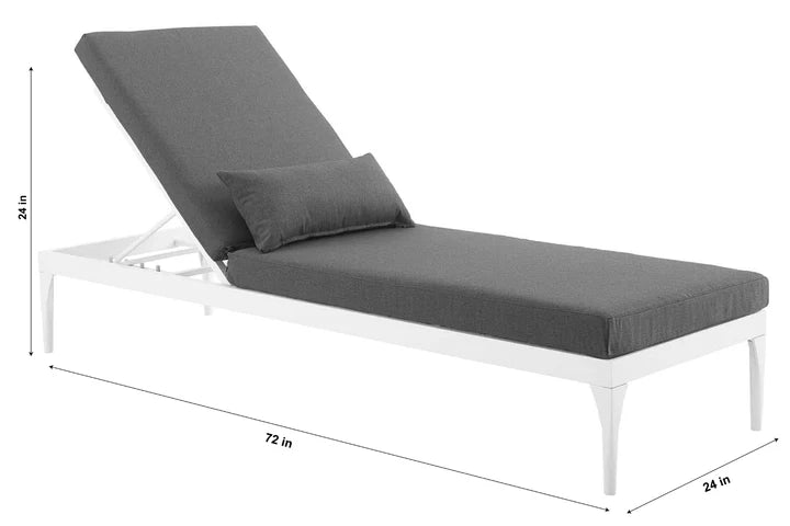 Virasat Garfield Outdoor Swimming Poolside Lounger (White + Dark Grey)