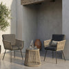 VIRASAT FURNITURE ODILA OUTDOOR PATIO SEATING SET 2 CHAIRS AND 1 TABLE SET (GREY+BROWN) BRAIDED & ROPE