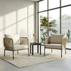 VIRASAT FURNITURE MADERA OUTDOOR PATIO SEATING SET 2 CHAIRS AND 1 TABLE SET (BEIGE) BRAIDED & ROPE