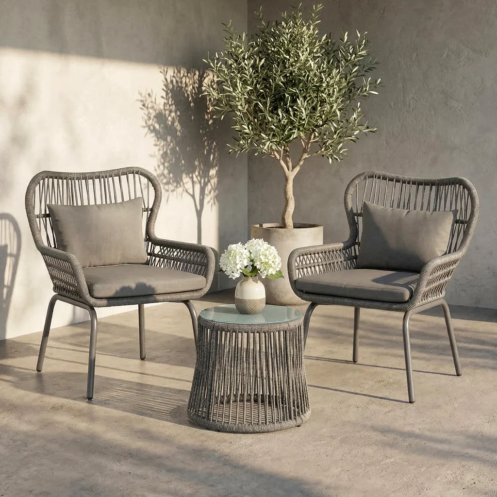 Intra Outdoor Patio Seating Set 2 Chairs and 1 Table Set