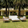 VIRASAT FURNITURE OUTDOOR ROPE SOFA SET 7-SEATER WITH 2 OTTOMANS (TAN)