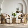 VIRASAT FURNITURE VARQO OUTDOOR PATIO SEATING SET 2 CHAIRS AND 1 TABLE SET (CREAM) BRAIDED & ROPE