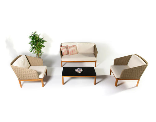 Virasat Outdoor Sofa Set 2 Seater, 2 Single Seater and 1 Center Table (Beige + Brown)-VIRASAT FURNITURE & FURNISHING