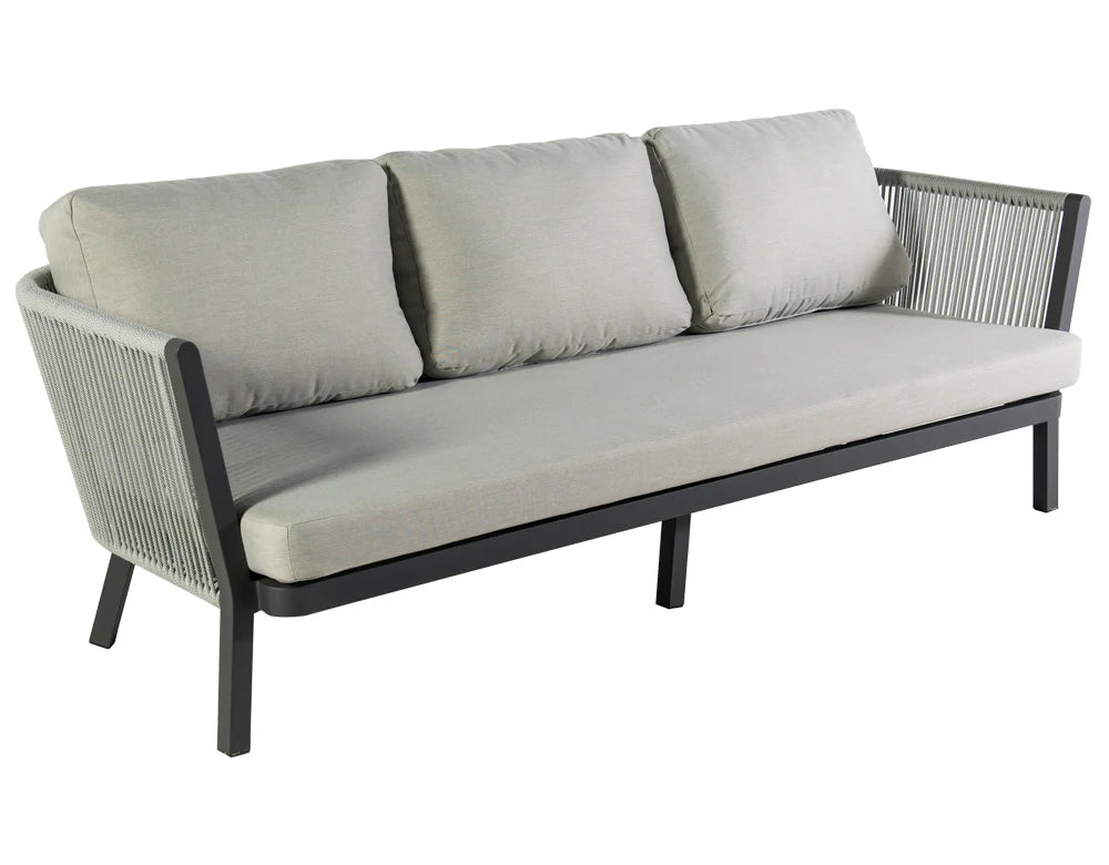 Virasat Outdoor Sofa Set 3 Seater, 2 Single Seater and 1 Center Table (Grey) Braided & Rope-VIRASAT FURNITURE & FURNISHING