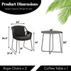 VIRASAT FURNITURE 3 Piece Garden Outdoor Black Rope Patio Set