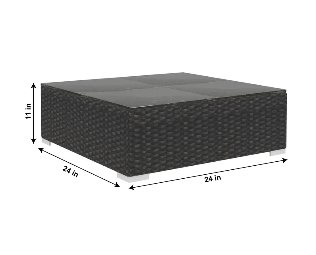 Virasat Outdoor Swimming Poolside Lounger With 1 Side Table Black Grey-VIRASAT FURNITURE & FURNISHING