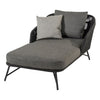 Virasat Outdoor Swimming Poolside Lounger With 1 Side Table (Grey) Braided & Rope-VIRASAT FURNITURE & FURNISHING