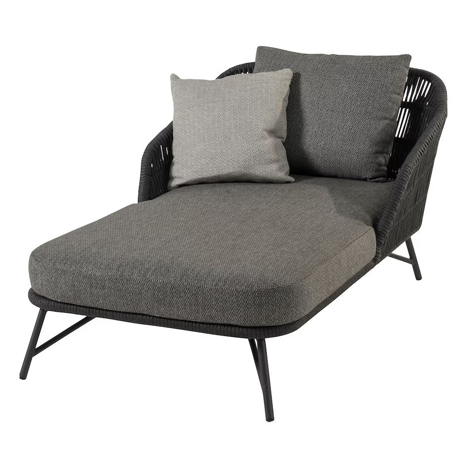 Virasat Outdoor Swimming Poolside Lounger With 1 Side Table (Grey) Braided & Rope-VIRASAT FURNITURE & FURNISHING