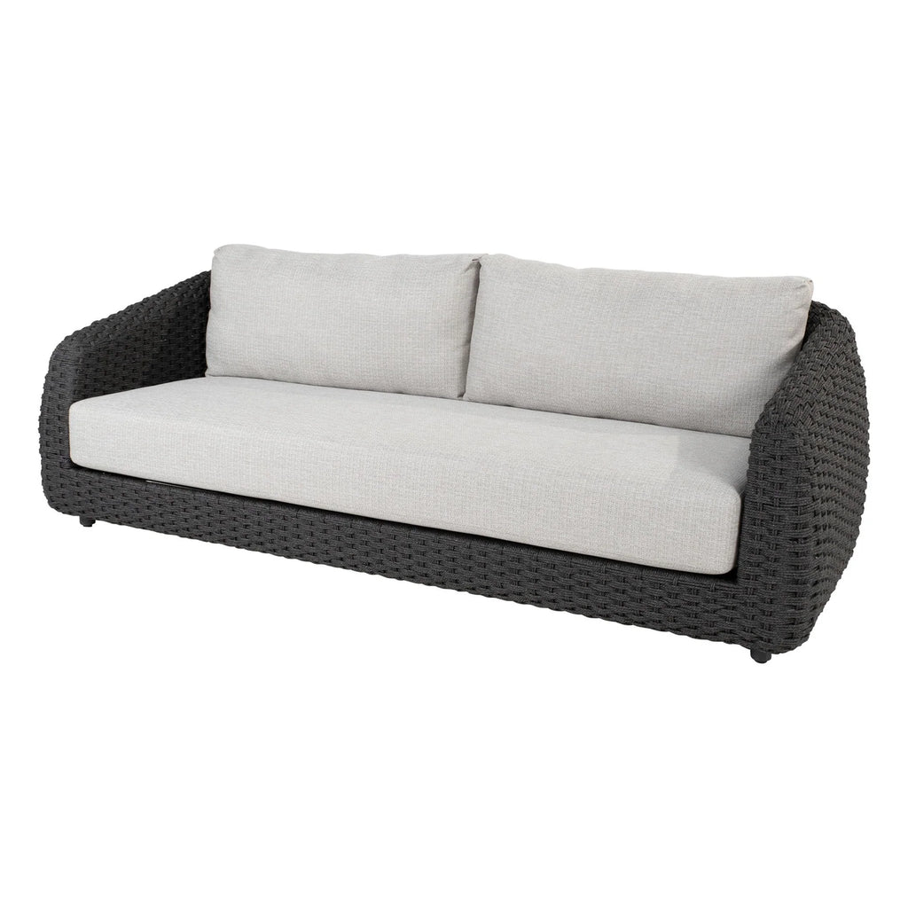 Virasat Outdoor Garden Balcony Sofa Set 2 Seater, 2 Single Seater and 1 Center Table Set, Braid & Rope (Black)-VIRASAT FURNITURE & FURNISHING