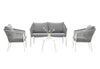 Virasat Outdoor Sofa Set 2 Seater, 2 Single Seater and 1 Center Table Set (White + Grey) Braided & Rope-VIRASAT FURNITURE & FURNISHING