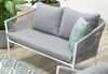 Virasat Outdoor Sofa Set 2 Seater, 2 Single Seater and 1 Center Table Set (White + Grey) Braided & Rope-VIRASAT FURNITURE & FURNISHING