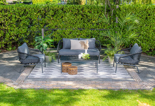 Virasat Outdoor Garden Balcony Sofa Set 2 Seater, 2 Single Seater and 1 Table Set (Dark Grey)-VIRASAT FURNITURE & FURNISHING