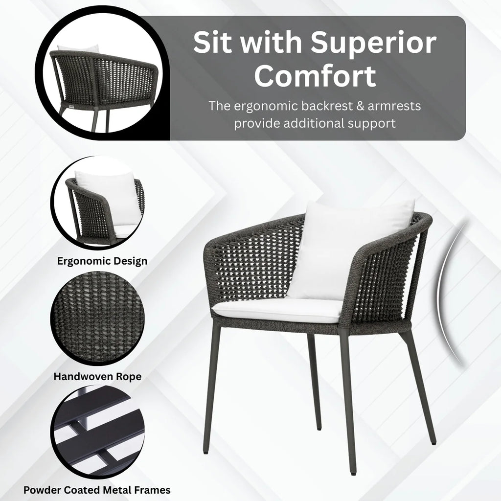 VIRASAT FURNITURE Outdoor Rope 3-Piece Patio Set