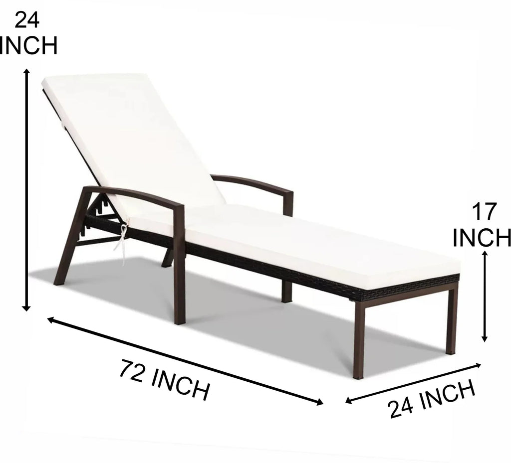Virasat Outdoor Swimming Poolside Lounger Set of 2 Brown-VIRASAT FURNITURE & FURNISHING