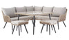 Virasat Outdoor Garden Balcony Sofa Set 5 Seater and 1 Center Table With 2 Ottoman Set (Tan)-VIRASAT FURNITURE & FURNISHING