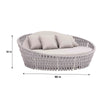 Virasat Outdoor Poolside Sunbed With Cushion Daybed ( Light Grey) Braided & Rope-VIRASAT FURNITURE & FURNISHING