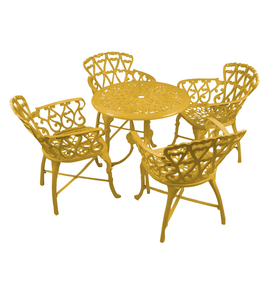Virasat Cast Aluminium Garden Patio Seating 4 Chair and 1 Table Set-VIRASAT FURNITURE & FURNISHING