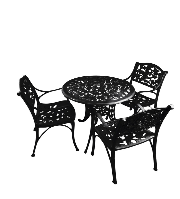 Virasat Rahel Cast Aluminium Garden Patio Seating 3 Chair and 1 Table Set