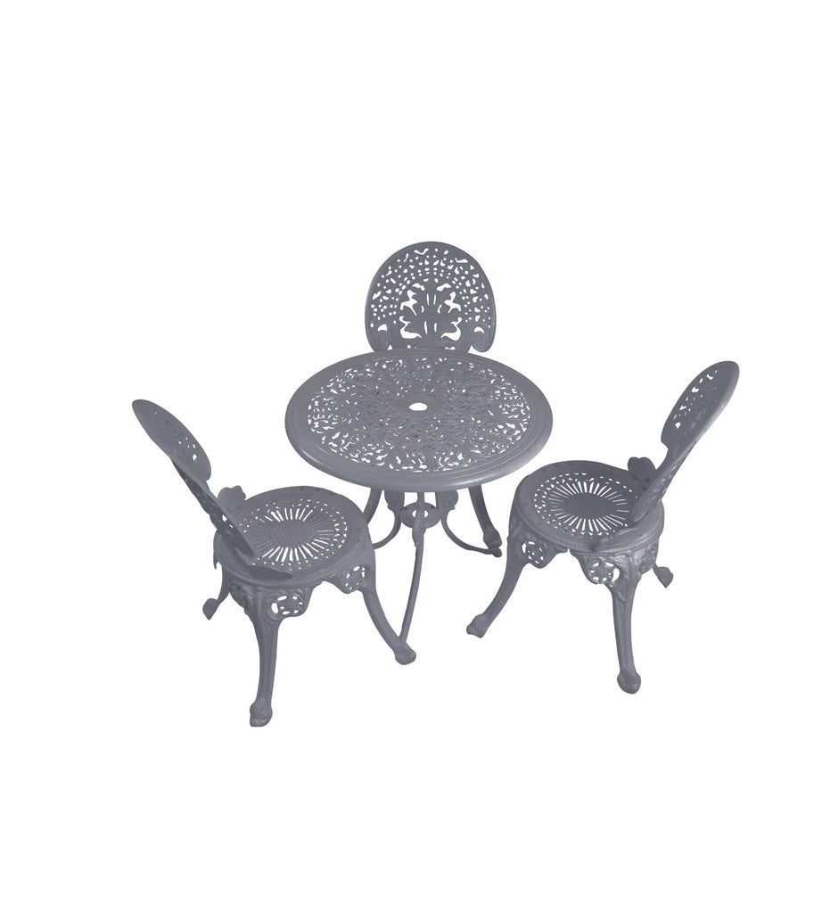 Virasat Cast Aluminium Garden Patio Seating 3 Chair and 1 Table Set-VIRASAT FURNITURE & FURNISHING