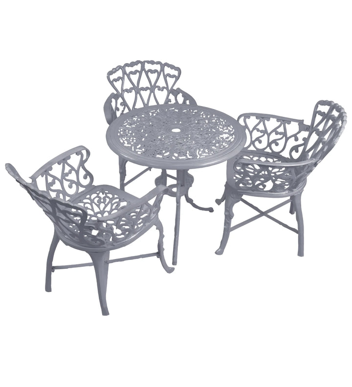 Virasat Zina Cast Aluminium Garden Patio Seating 3 Chair and 1 Table Set