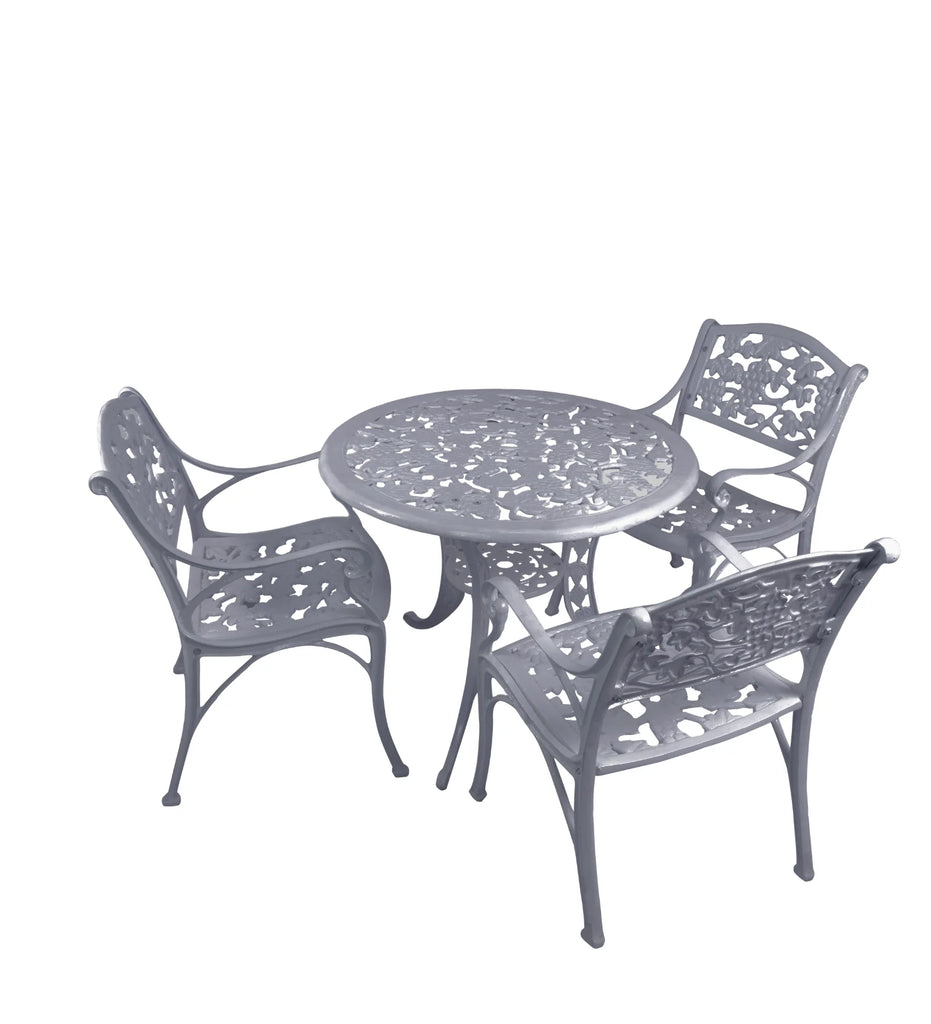Virasat Cast Aluminium Garden Patio Seating 3 Chair and 1 Table Set-VIRASAT FURNITURE & FURNISHING