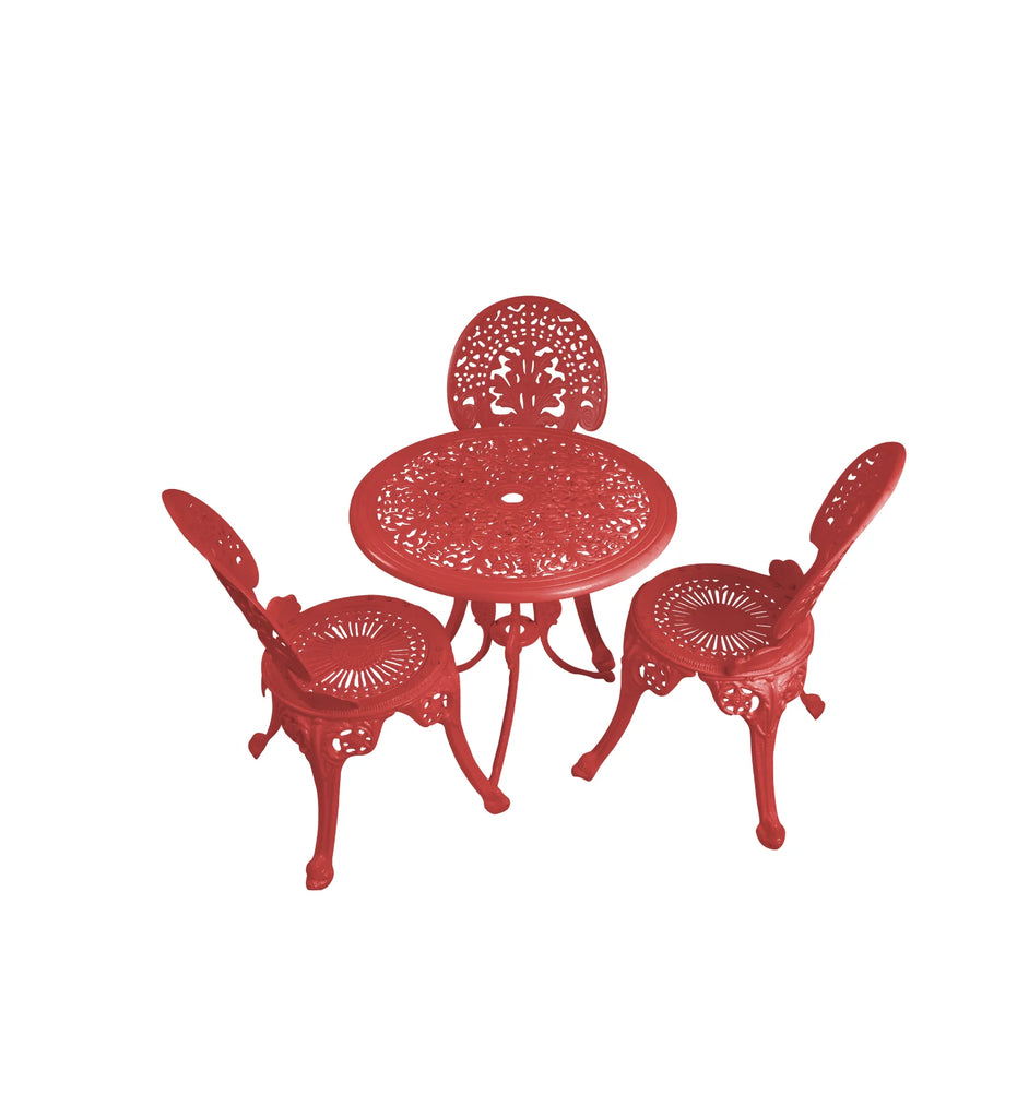 Virasat Cast Aluminium Garden Patio Seating 3 Chair and 1 Table Set-VIRASAT FURNITURE & FURNISHING