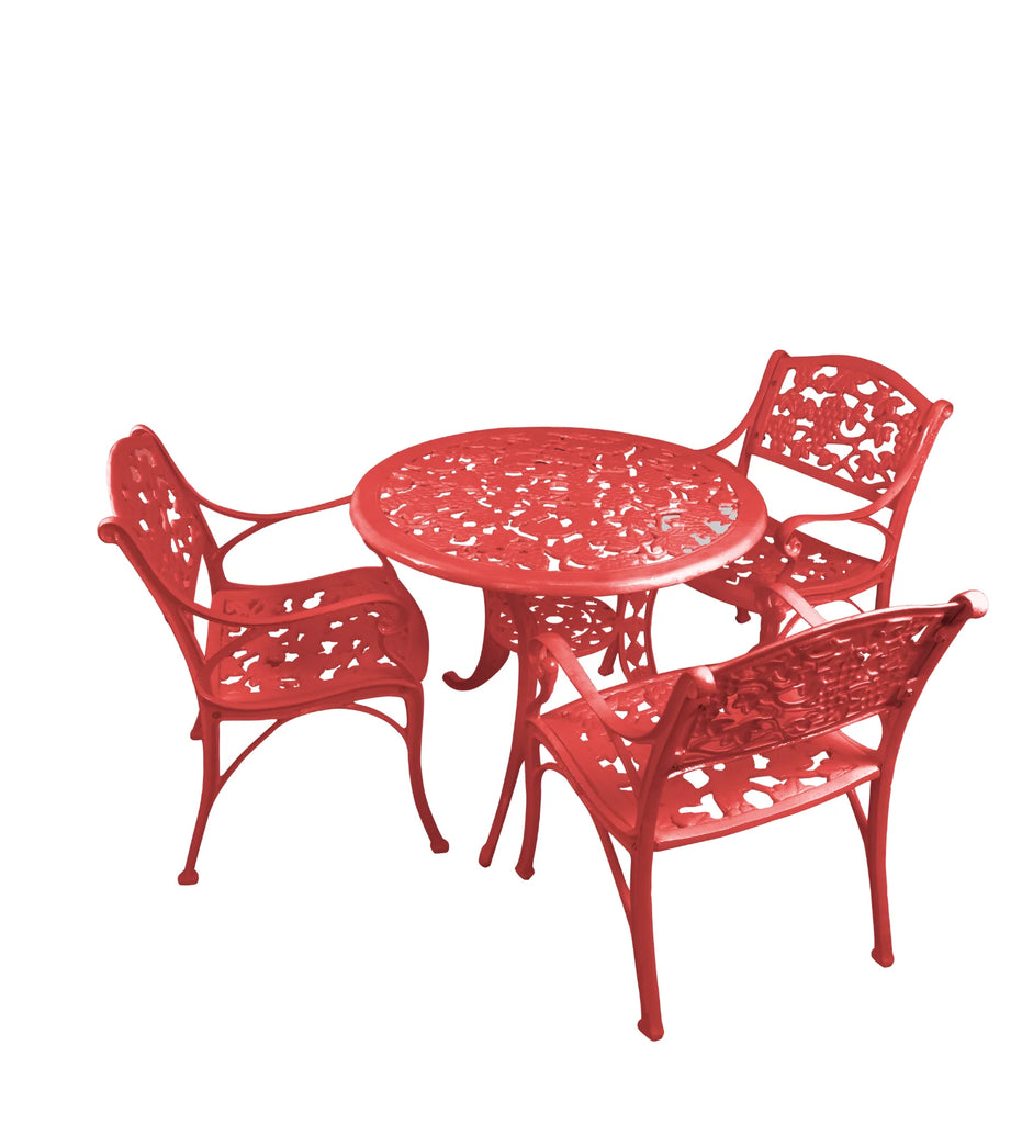 Virasat Cast Aluminium Garden Patio Seating 3 Chair and 1 Table Set-VIRASAT FURNITURE & FURNISHING
