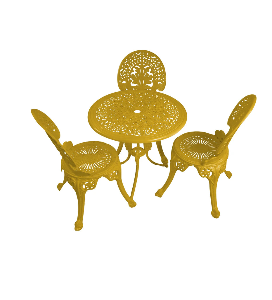 Virasat Cast Aluminium Garden Patio Seating 3 Chair and 1 Table Set-VIRASAT FURNITURE & FURNISHING