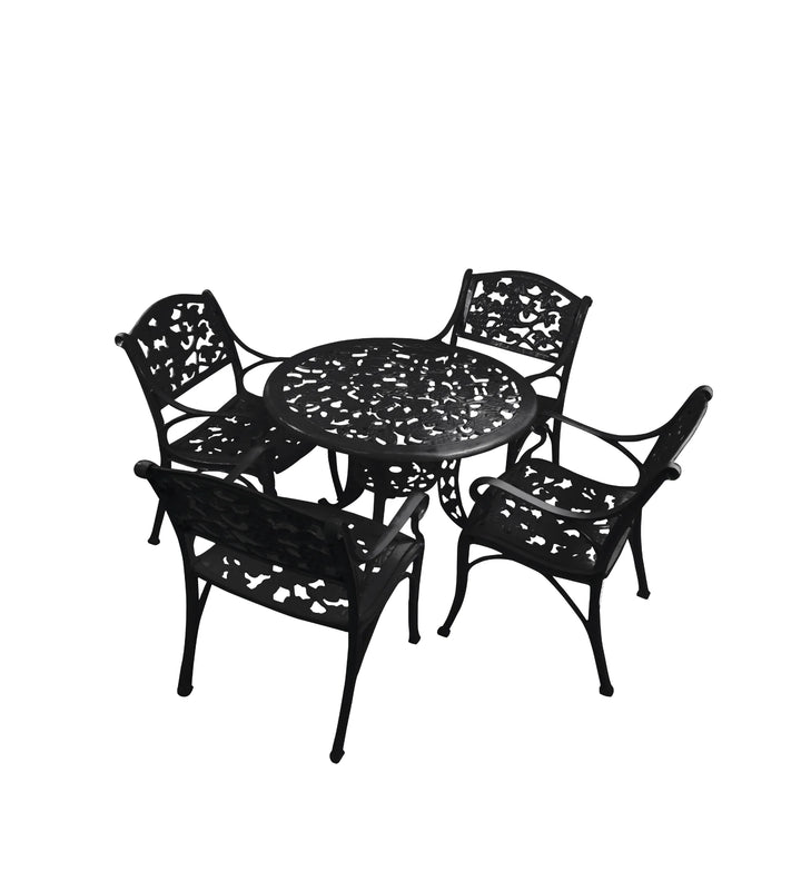 Virasat Tilo Cast Aluminium Garden Patio Seating 4 Chair and 1 Table Set