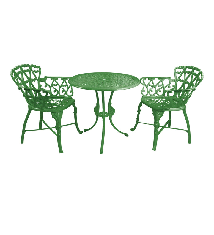 Virasat Rino Cast Aluminium Garden Patio Seating 2 Chair and 1 Table Set