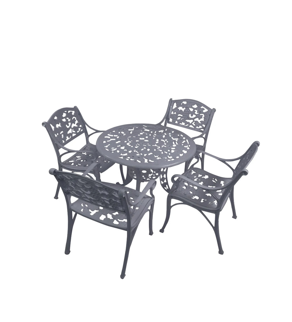 Virasat Cast Aluminium Garden Patio Seating 4 Chair and 1 Table Set-VIRASAT FURNITURE & FURNISHING