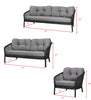 VIRASAT FURNITURE OUTDOOR ROPE SOFA SET 6-SEATER WITH SIDE & CENTER TABLE (GREY) - BRAIDED GARDEN & BALCONY SET