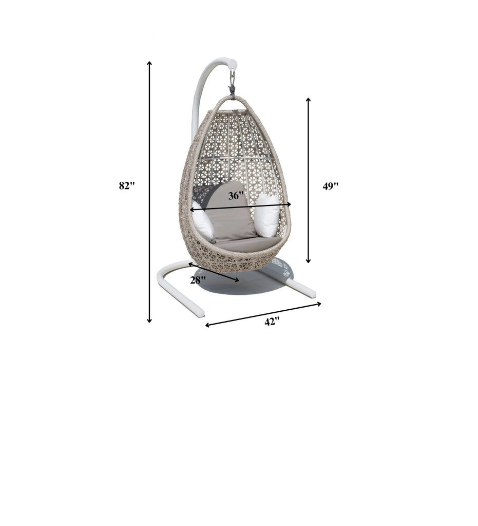 Virasat Single Seater Hanging Swing With Stand For Balcony, Garden Swing (Silver)-VIRASAT FURNITURE & FURNISHING