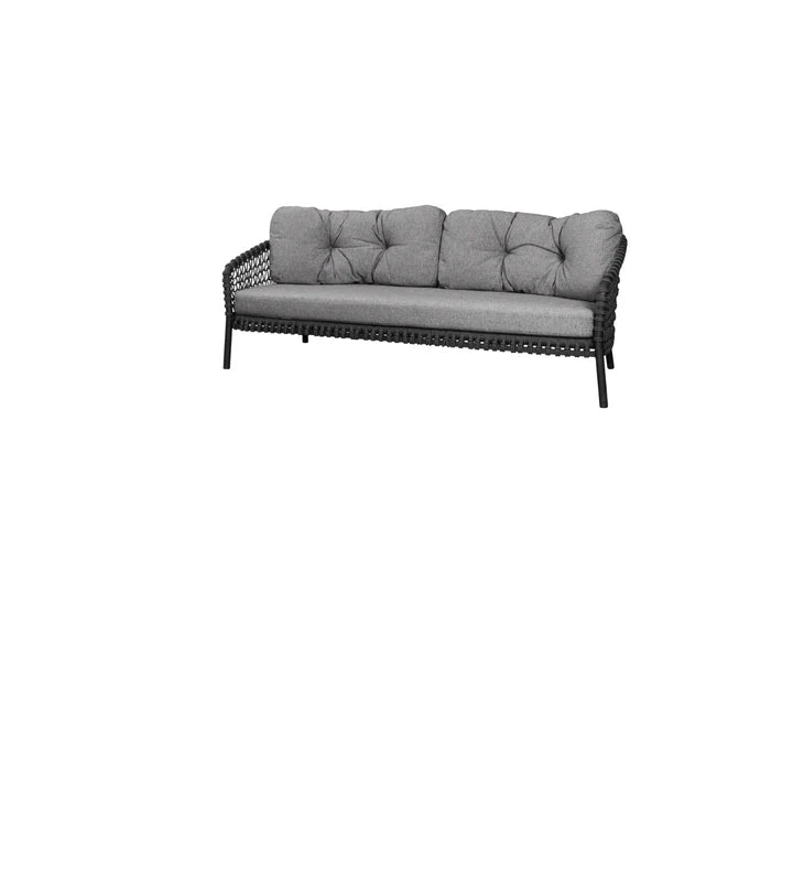 VIRASAT FURNITURE OUTDOOR ROPE SOFA SET 6-SEATER WITH SIDE & CENTER TABLE (GREY) - BRAIDED GARDEN & BALCONY SET